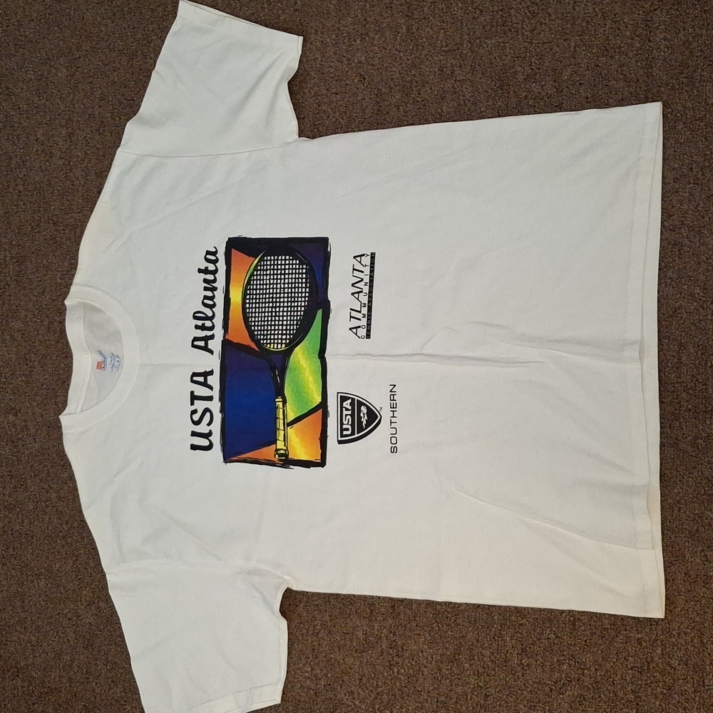 Hanes USTA Atlanta Tennis Association Graphic Print T-Shirt Sz Large